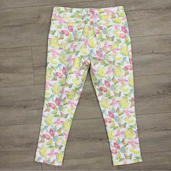 Talbots Jeans 10/30 Heritage Slim Crop All Over Print Butterflies Stretch - Picture 6 of 9